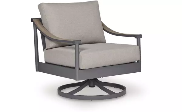 ocean beach gray swivel lounge w/ cushion by ashley