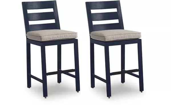 east beach navy blue/driftwood barstool (2/cn) by ashley