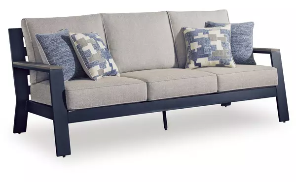 east beach navy blue/driftwood sofa with cushion by ashley