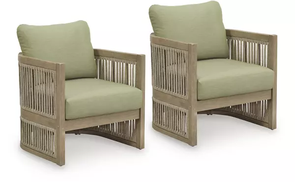serena shores beige/green lounge chair w/cushion by ashley