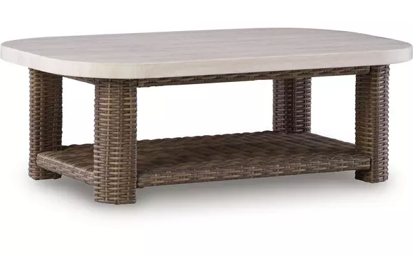 dolan creek beige/brown rectangular cocktail table by ashley