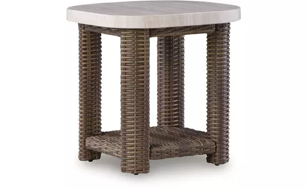 dolan creek beige/brown square end table by ashley