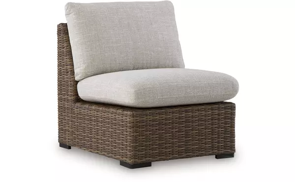 dolan creek beige/brown armless chair w/cushion by ashley