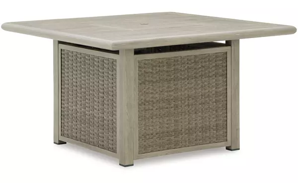 cliff trails beige square fire pit table by ashley