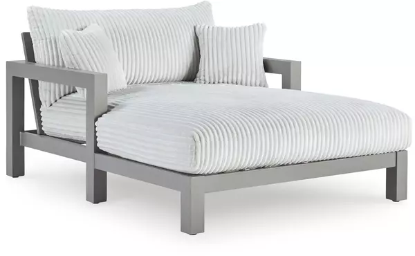 hurley park gray chaise lounge with cushion by ashley