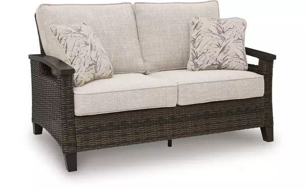 monterey point dark brown loveseat w/cushion by ashley