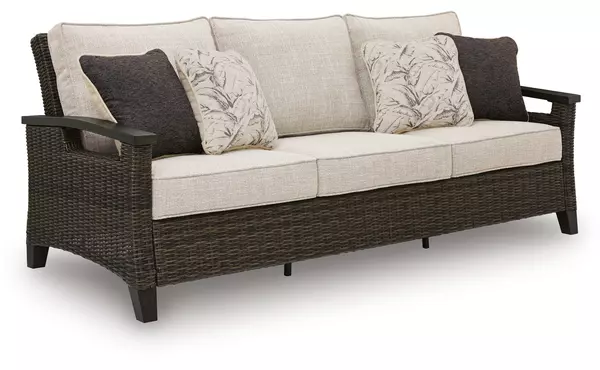 monterey point dark brown sofa with cushion by ashley
