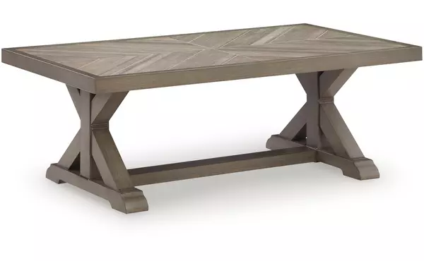 laguna heights beige rectangular cocktail table by ashley