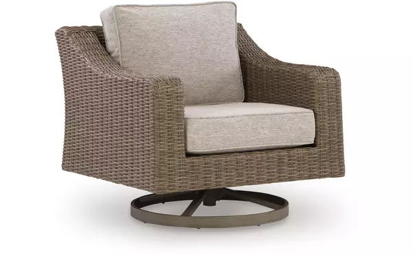 laguna heights beige swivel lounge w/ cushion by ashley