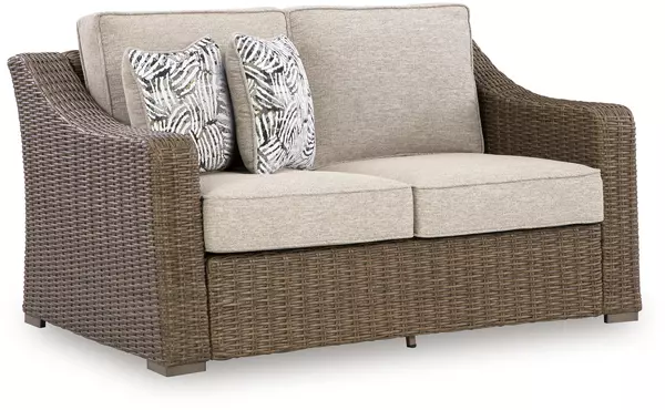 laguna heights beige loveseat w/cushion by ashley