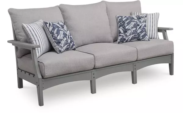 cove beach gray sofa with cushion by ashley