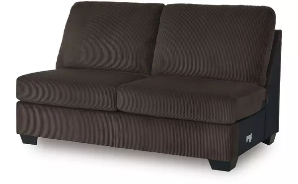 kimlee chocolate armless loveseat by ashley