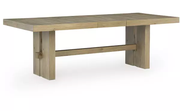lasinger light brown rect dining room ext table by ashley