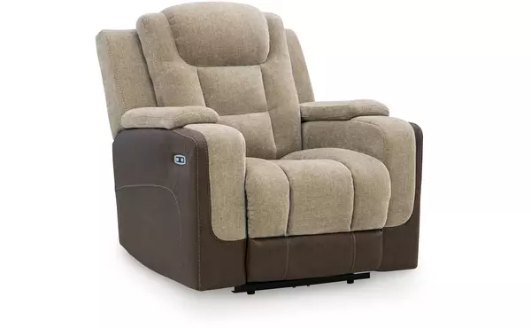 mixed motion brownstone pwr recliner/adj headrest by ashley