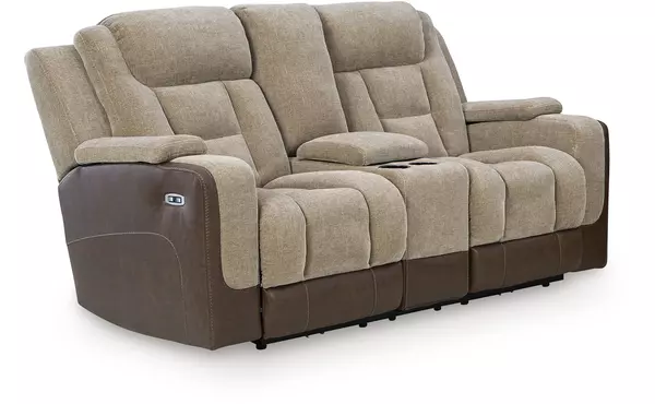 mixed motion brownstone pwr rec loveseat/con/adj hdrst by ashley