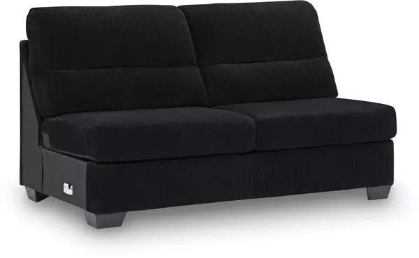 simplejoy onyx armless loveseat by ashley