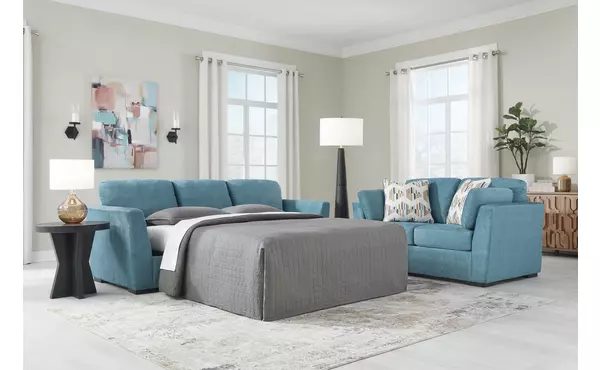 keerwick teal queen sofa sleeper by ashley