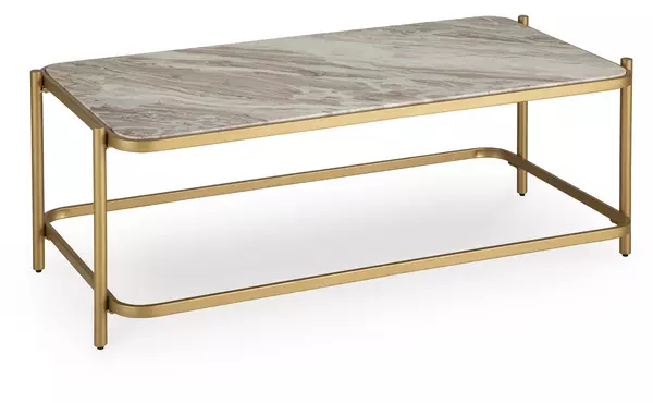 manor stone gold rectangular cocktail table by ashley