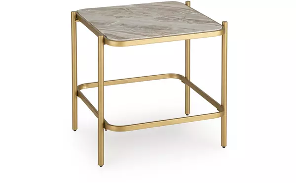 manor stone gold square end table by ashley