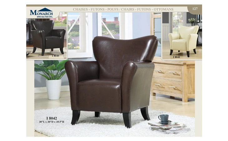 I8042  MERLOT LEATHER-LOOK ACCENT CHAIR 
 PG127