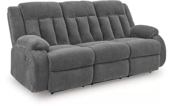rec pwr sofa w/drop down table by ashley