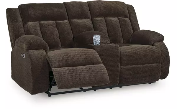 dbl rec pwr loveseat w/console by ashley