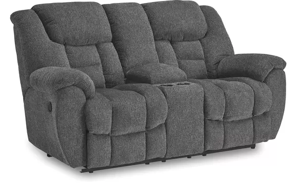 dbl rec loveseat w/console by ashley