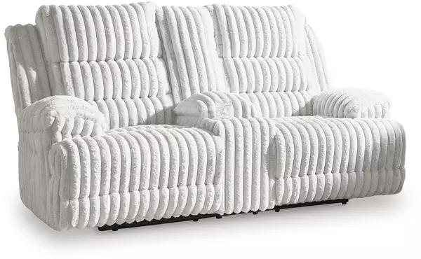 dbl rec pwr loveseat w/console by ashley