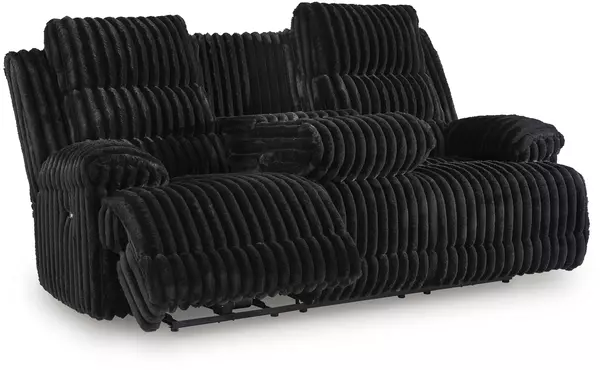 rec pwr sofa w/drop down table by ashley