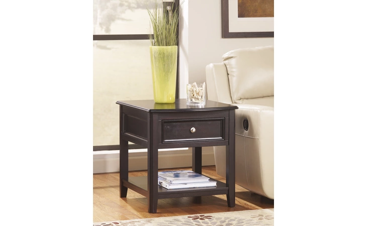T771-3 Carlyle - Almost Black RECTANGULAR END TABLE CARLYLE