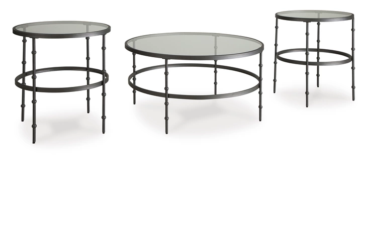Kellyco OCCASIONAL TABLE SET (3/CN) ASHLEY Gunmetal T24613