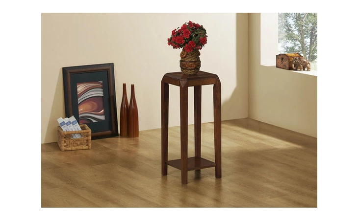 I1946 ACCENT TABLE - BROWN OAK VENEER MONARCH SPECIALTIES  I1946