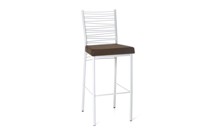 40123-30D Crescent NON SWIVEL STOOL BAR HEIGHT CRESCENT DISTRESSED SOLID WOOD SEAT AND METAL BACKREST