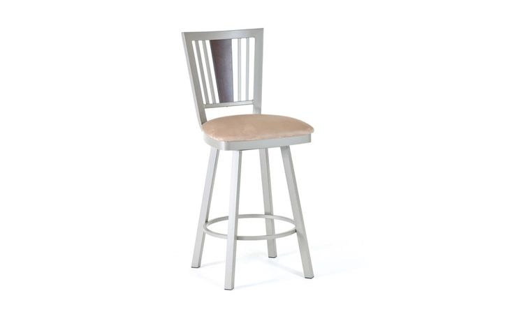 41406-30 Madison MADISON BAR HEIGHT UPHOLSTERED SEAT AND METAL BACKREST WITH WOOD VENEER ACCENT