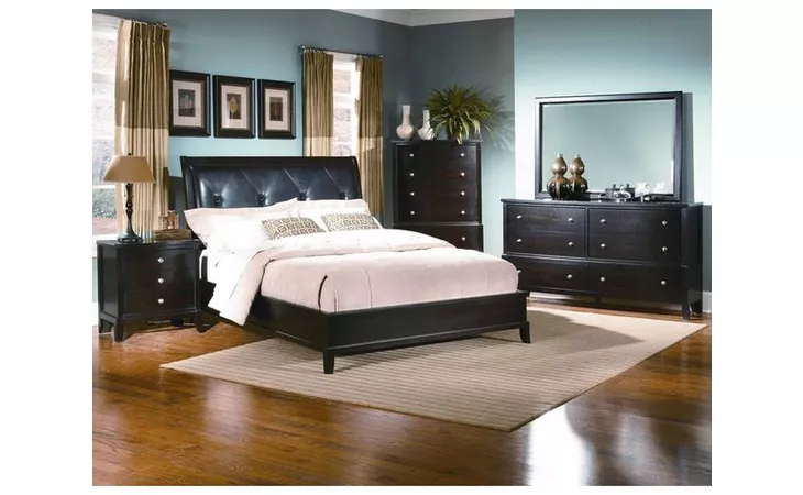 C7185A-QUO QUEEN PU K D HDBD ESPRESSO LIFESTYLE FURNITURE  C7185A-QUO