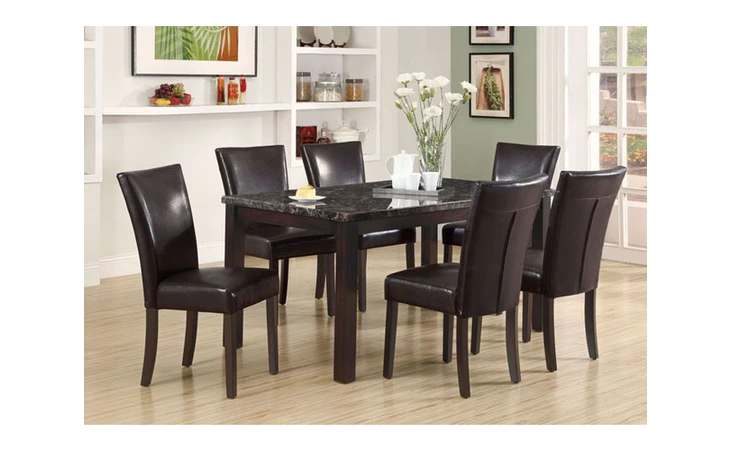 I1739BR  DINING CHAIR - 2PCS 38H DARK BROWN LEATHER-LOOK