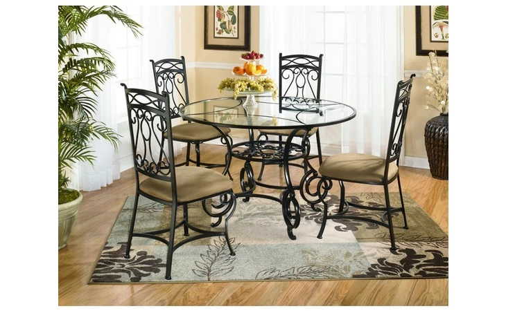 D312-225 DINING TABLE BASE (4) CHAIRS (5 CTN) ASHLEY  D312-225