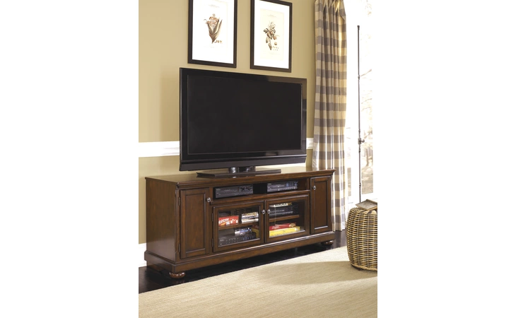 W697-58 PORTER - RUSTIC BROWN EXTRA LARGE TV STAND PORTER