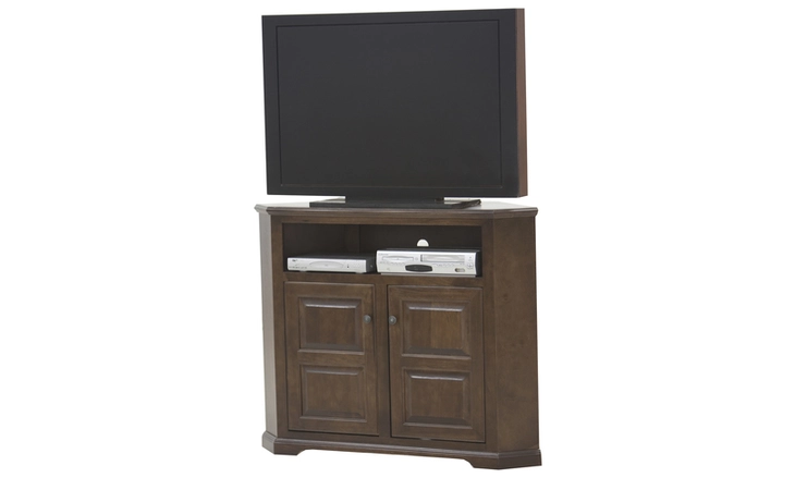 95737VG TALL 50 CORNER CONSOLE, (CORNER OUT 35 1 2), 2 V-GROOVE GLASS DOORS, 1 FIXED WOOD SHELF, PLAIN BASE*GLASS*NG*FINSISH*CC, CM, CO, CR, EC, GO, HG, IV, UN EAGLE  95737VG