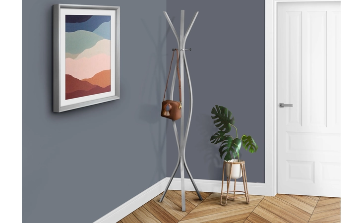 I2015  COAT RACK - 72 H - SILVER METAL CONTEMPORARY STYLE