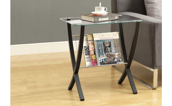 I3021
  ACCENT TABLE - ESPRESSO BENTWOOD WITH TEMPERED GLASS