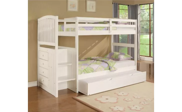 929-0373  ANGELICA CHEST END STEP TWIN TWIN BUNK BED - 2 ROLL-OUT SLAT SETS (CARTON 3)