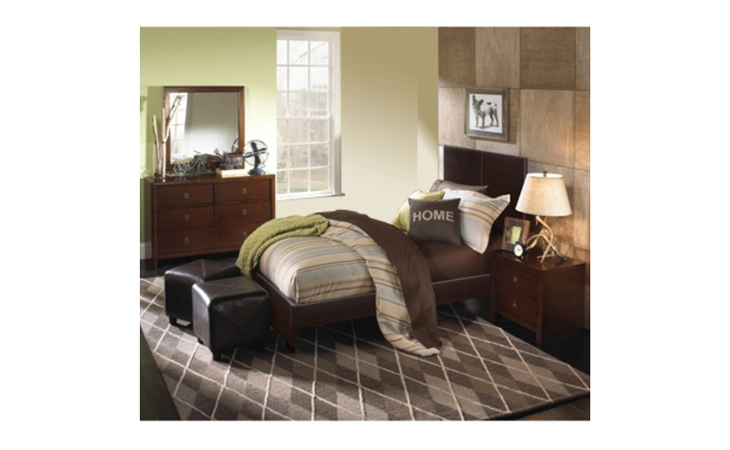 202-039M3  NEW ALBANY 4-PC. TWIN BEDROOM SET - TWIN PU BED, 6-DRAWER DRESSER, MIRROR, NIGHTSTAND
