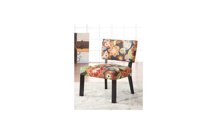383-936  WOOD FLORAL ACCENT CHAIR