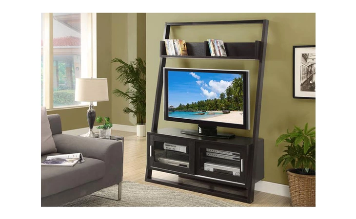 I2552  TV STAND - 48L CAPPUCCINO LADDER WITH 2 SLIDING DOORS