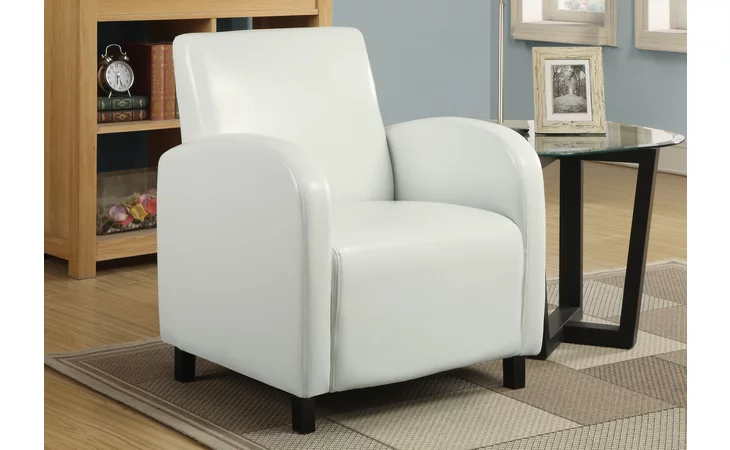 I8049  ACCENT CHAIR - WHITE LEATHER-LOOK FABRIC