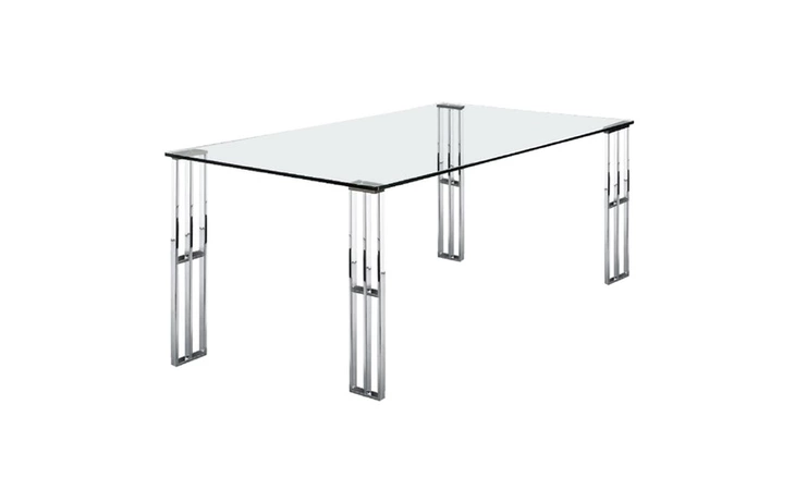 SEF21780  KATLIN RECT GLASS TOP DINING TABLE