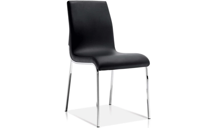 SEF314174  MAX SIDE CHAIR SYNTHETIC LEATHER BLACK, CHROME