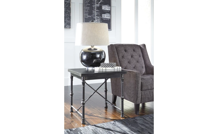 T767-2 BALLOR SQUARE END TABLE BALLOR PEWTER