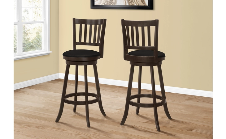 I1236 BARSTOOL - 2PCS - 44 H - ESPRESSO - SWIVEL BAR HEIGHT MONARCH SPECIALTIES  I1236